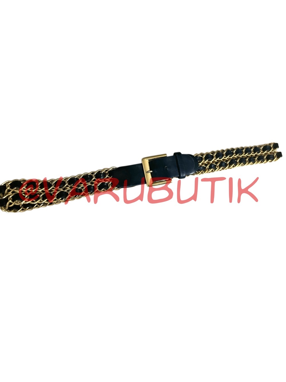 chanel 1993 runway 2-row chain belt 75/30